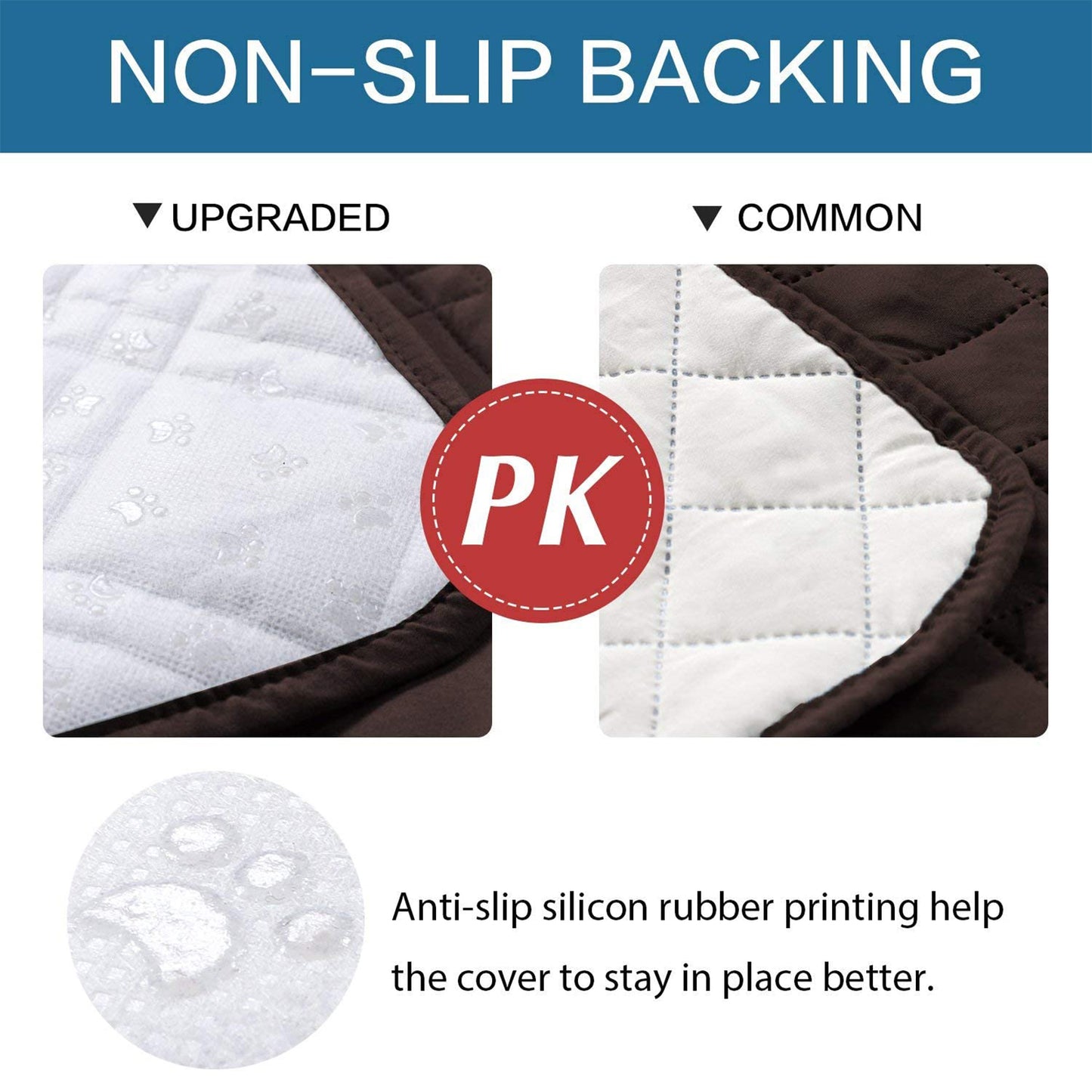 Waterproof Dog Bed Cover Pet Blanket with Anti-Slip Back for Furniture Bed Couch Sofa-Brown