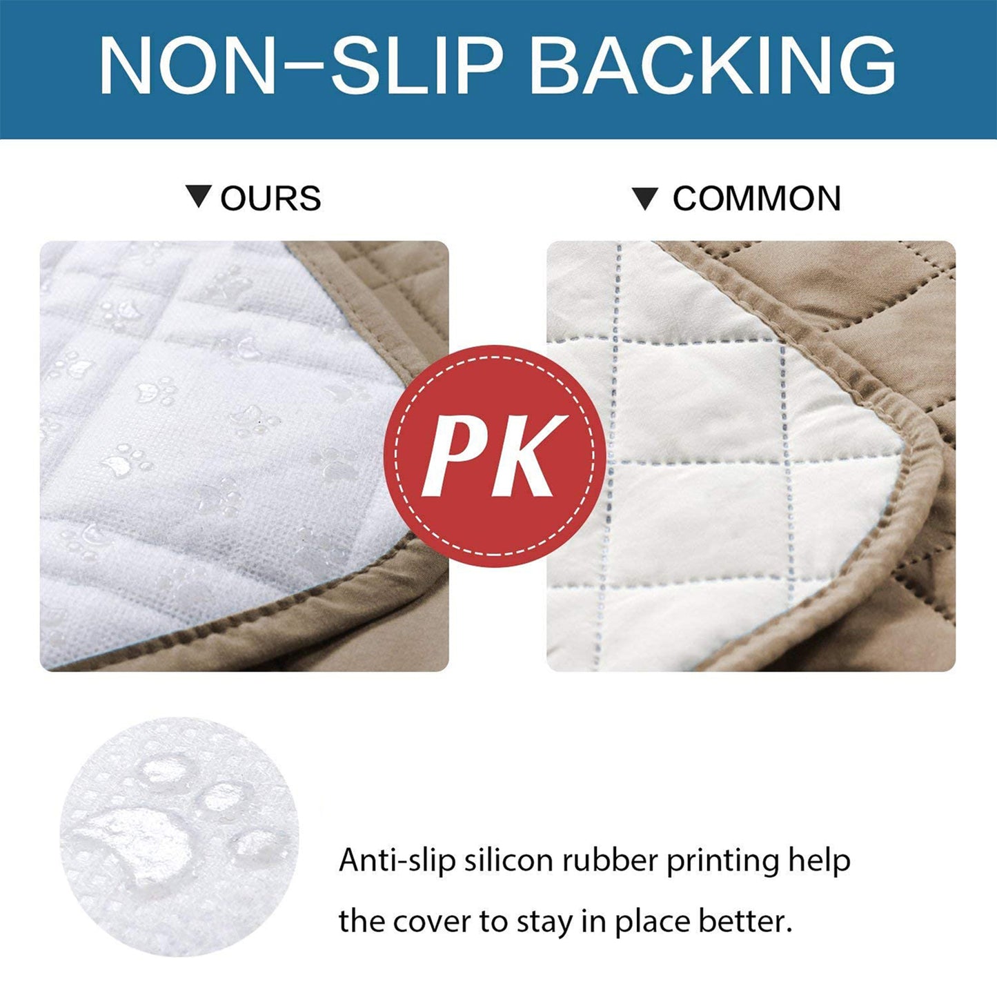 Waterproof Dog Bed Cover Pet Blanket with Anti-Slip Back for Furniture Bed Couch Sofa-Taupe