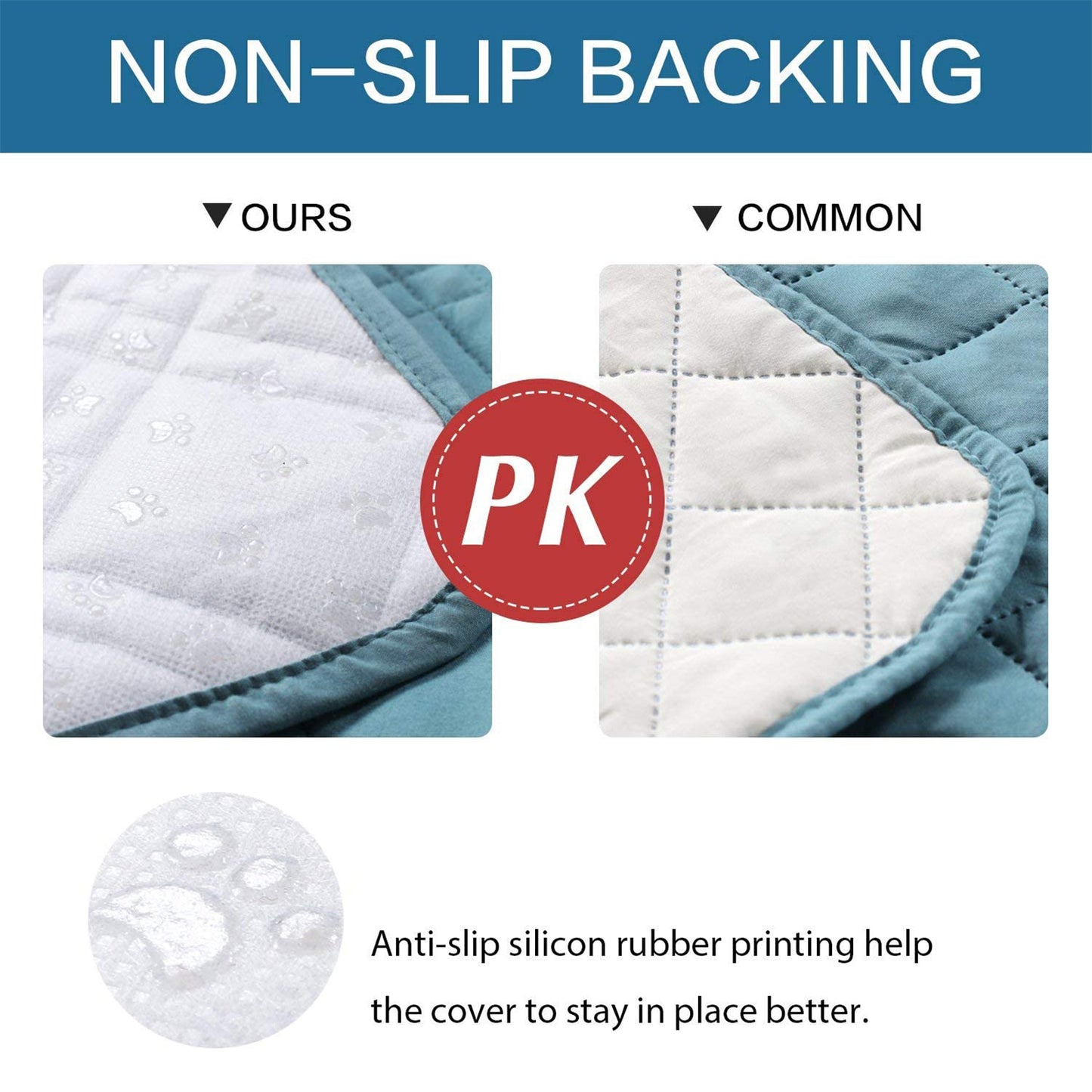 Waterproof Dog Bed Cover Pet Blanket with Anti-Slip Back for Furniture Bed Couch Sofa-Turquoise