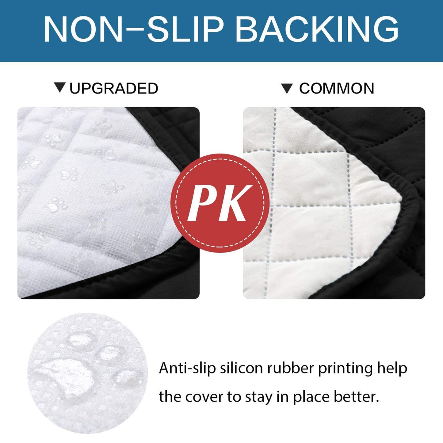 Waterproof Dog Bed Cover Pet Blanket with Anti-Slip Back for Furniture Bed Couch Sofa-Black